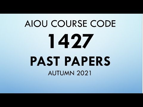 Aiou Course Code 1427 Past papers