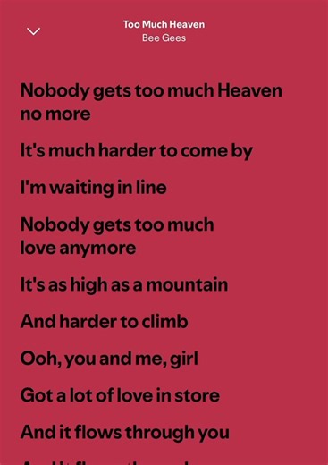 Too Much Heaven - Bee Gees #lyrics #fypシ゚ #fulllyrics | too much heaven karaoke