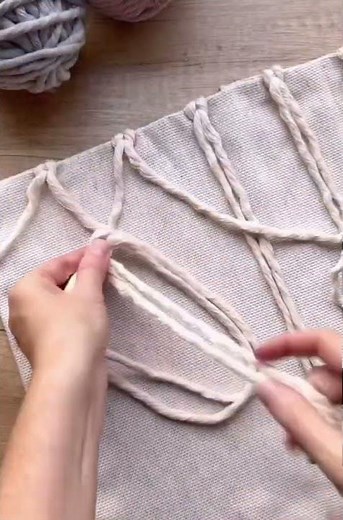 Diy macrame cushion cover making just in 5 minutes #diy #handmade #craft #macrame #creative #love