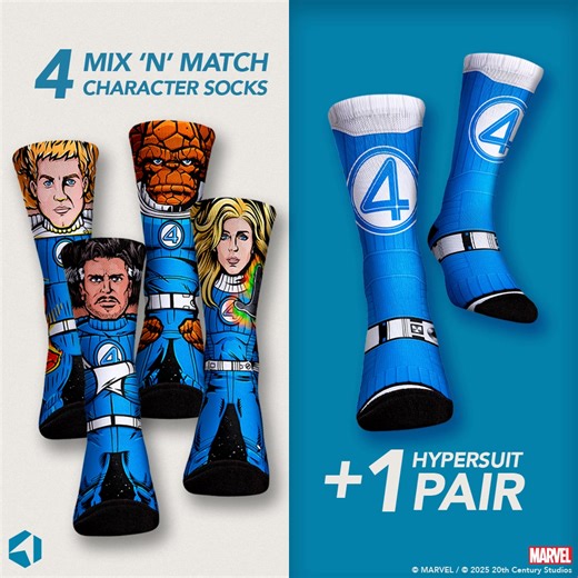 🚨 4 ICONS - ONE DROP! 💥 Don't miss out on the Limited Edition Fantastic Four collection! | Rock 'Em Socks