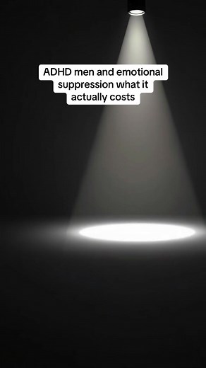 ADHD men and emotional suppression what it actually costs. ADHD men aren’t emotionally unavailable. They’re emotionally suppressed, and there is a difference when men grow up with ADHD and emotions hit harder and faster, but instead of being taught how to regulate them they’re taught how to hide them anger gets labeled attitude overwhelmed, gets called. Weakness shutdown gets called laziness so boys learn a rule feeling is dangerous. They push emotions down they get distracted they joke they ove