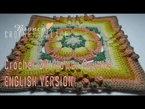 Crochet Flower 3D Square - ENGLISH VERSION!!!