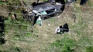 Aerials show horrific damage after Tiger Woods injured in California car accident