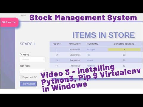 03 STOCK MANAGEMENT SYSTEM - HOW TO INSTALL PYTHON 3, PIP, VIRTUALENV AND DJANGO IN WINDOWS