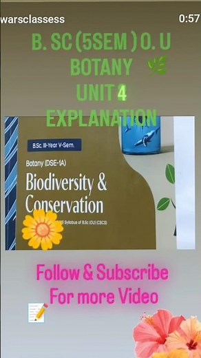 B. SC (5SEM) O. U BOTANY 🌱UNIT 4 INTRO EXPLANATION 📖📄 #botany