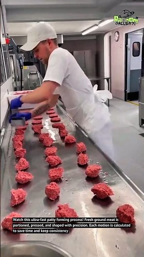 Extreme Fast Burger Patty Making – Satisfying Food Production Process 🍔