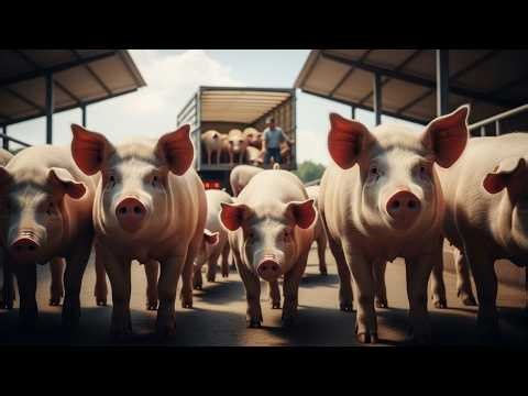 24 Hours on a Modern Pig Farm | From Birth to Market