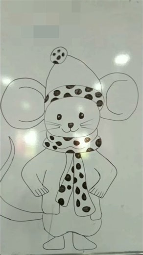 Cute Mouse Drawing | Easy Cartoon Mouse for Kids | Simple Animal Drawing