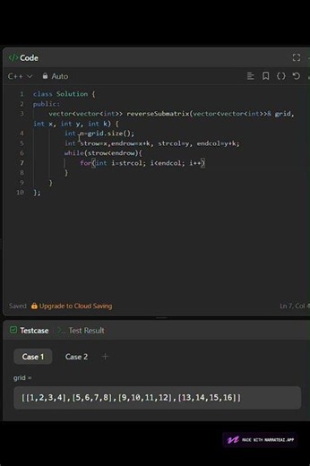 LeetCode 3643 Solution | Flip Square Submatrix Vertically | DSA Daily Challenge Day 21