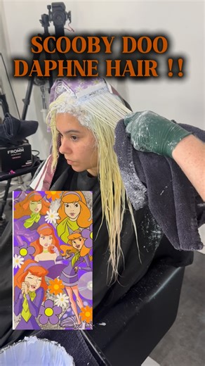 Alejandro lopez on Instagram: "SCOOBY DOO DAPHNE HAIR FULL VIDEO ! this look inspired by Daphne from @scoobydoo !! Her hair was protected with @olaplex no 1 during the lightening process ! For her purple I mixed up @pravana clear pastel with alittle violet pink and magenta for her green I used yellow with afew drops aquamarine and clear pastel ! . . . #scoobydoo #haireducation #colorfulhair #hairtransformation #haircolorideas"