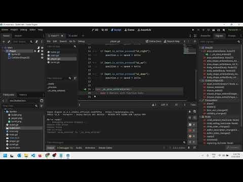 Godot bullet hell game video 8 - detecting bullet collisions