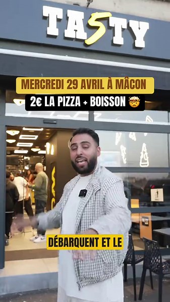 🔥 2€ la pizza   la boisson 🔥 Oui oui… tu as bien lu 😳 Ce n’est pas une erreur, c’est du JAMAIS VU 💥 📅 Mercredi 29 avril dès 12h 📍 32 quai Lamartine à Mâcon Le concept TA5TY PIZZA, made in Lyon, débarque enfin dans ta ville 🍕🔥 Et pour fêter ça comme il se doit… on t’a préparé une offre complètement folle 🤯 🎁 Animations, cadeaux, surprises… on t’a réservé du lourd toute la journée 👀🔥 Viens tester, viens goûter, viens kiffer 🤤 Mais surtout… viens tôt 👀 #ta5typizza #pizza #tasty #macon