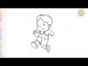 Boy running drawings video | Draw A Boy | How to draw running boy step by step