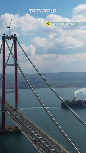 53K views · 1.3K reactions | Türkiye inaugurates the world’s longest mid-span suspension bridge in Canakkale, marking the 107th anniversary of the naval victory in the city. The 1915 Canakkale Bridge is built like an artillery shell as a tribute to Türkiye’s victory at the WWI Battle of Gallipoli. | TRT World | Facebook