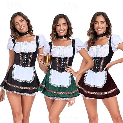 Oktoberfest Mini Dress Dirndl Maid Sexy Bavarian Alpine Wiesn Women's Party Beer Festival Traditional Style Cloth 2026 - $29.99
