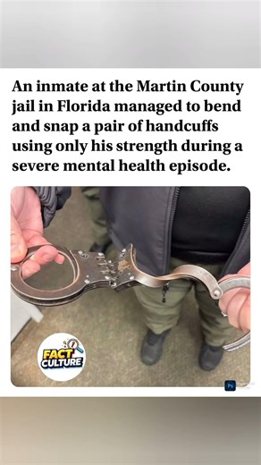 Inmate bent steel handcuffs during mental health episode. #shorts #Florida #Jail #Inmate