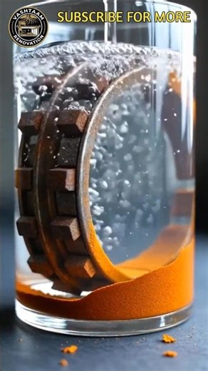 Extreme Rust Removal of Small Bearing Cage in Glass Container - Industrial Rust Cleaning Timelapse
