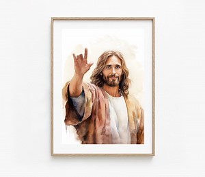 Jesus Christ ASL I Love You Watercolor Art (digital Download) American Sign Language Deaf Culture - Etsy
