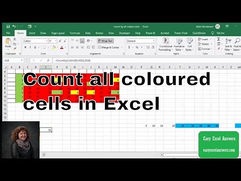 Count by all coloured cells in Excel