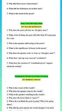 SSC/Dakhil 2026 | English 1st Paper Poem Suggestion | Most Important Poem Questions for Final Exam