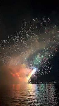 #shortvideo English Bay Fireworks & Vancouver BC 🇨🇦Night life #Shorts #fireworks #skyline #sky