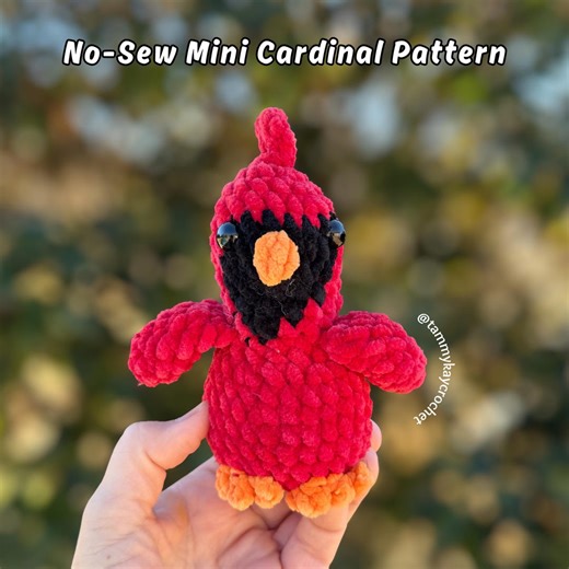 No-sew Mini Cardinal Crochet Pattern | Bird Amigurumi | Easy Plush Bird Pattern | Sittin Pretty Mini Birdies - Etsy Canada
