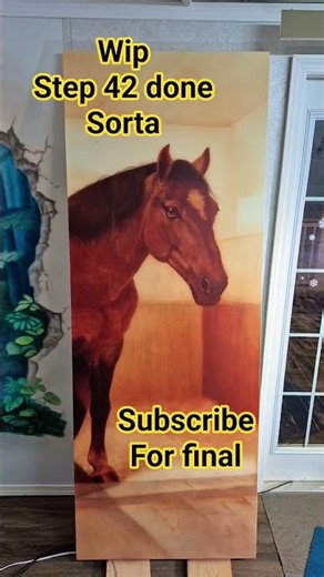 Bay horse painting #art #nature #airbrush #horse #subscribe