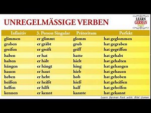 Learn German UNREGELMÄSSIGE VERBEN