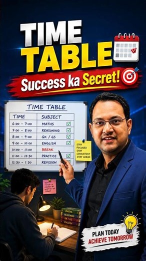 Time Table Ka Secret! 📅 Isse Padhoge To Selection Pakka? 🔥 #Shorts #StudyMotivation