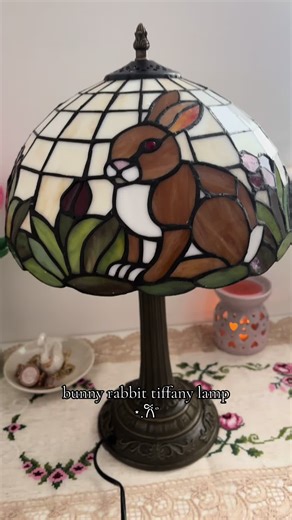 Charming Bunny Rabbit Tiffany Lamp for Bedroom Aesthetic