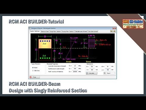 RCM ACI BUILDER-Beam Design with Singly Reinforced Section