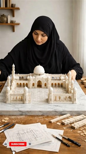 Amazing Mosque Model Build by a Burqa Girl 🕌🤲#shorts