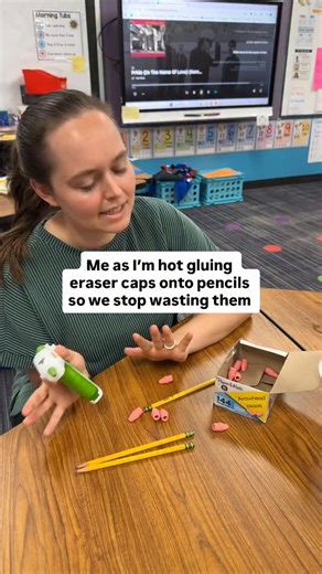 ✨No Wasting Erasers✨ If I’m buying the good Papermate eraser caps, we’re getting our money’s worth okay😂 This is a hack I’ve used for years, but most people feel like this is a little extra 🤷🏻‍♀️ I started in title 1 where I bought my own supplies, so I learned how to maximize use of my school supplies 😅 When kiddos wear down their pencil’s original eraser, I like to hot glue the eraser cap onto the pencil to they’re more secure. 1. They can’t stretch them out by pulling them on and off 2. T