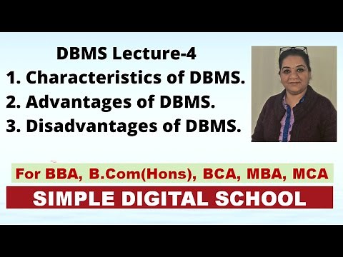 Characteristics of DBMS | Advantages of DBMS | Disadvantages of DBMS | DBMS Lecture-4 | DBMS Notes