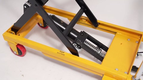 Hydraulic Lift Table, 770LBS Scissor Lift Table Cart Double Scissor Hydraulic Lifting Trolley Manual Lifting Scissors Trolleys w/4 Locking Wheels for Factories, Warehouses, Supermarkets