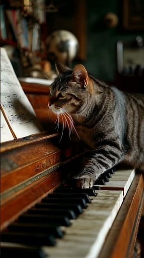 kucing main piano #kucinglucu #kucingimut #kucinggemoy #kucingpintar #piano #pianomusic
