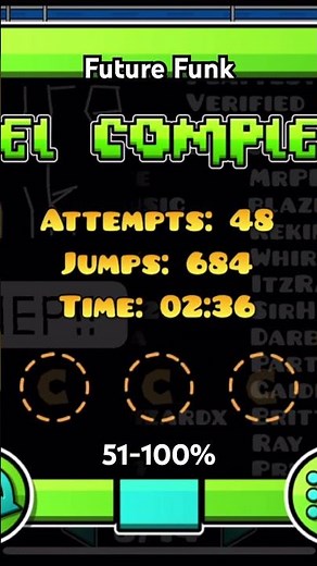 51-100% on Future Funk! (NEW HARDEST) #geometrydash #viral #fyp #futurefunk