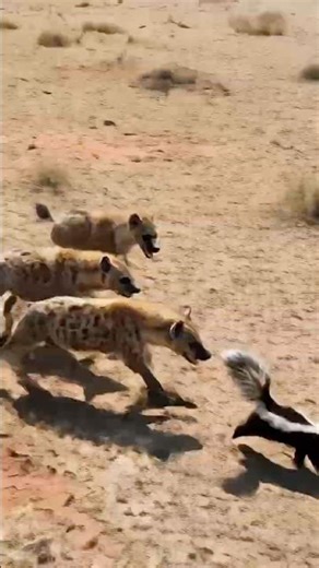 Why Hyenas Regret Chasing Skunk? #shorts #hyena #skunks