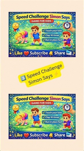 #speed challenge Simon says #touch your toe's #run fast 10 times