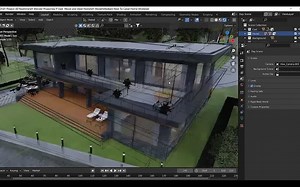 iBlender中文版插件 使用 K Cycle 渲染 房屋建筑作品 Blender渲染教程