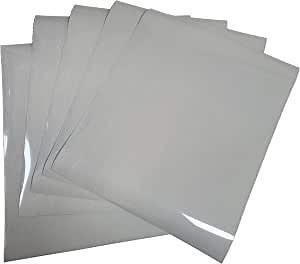 K POSLITE Reflective Heat Transfer Vinyl Sheets - Reflective HTV 5 Pack - 10 inches x 13inches Reflective Heat Transfer Vinyl for DIY T-Shirts, Silhouette Cameo, Heat Press Machine - Reflective Silver