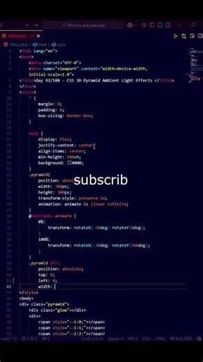 css 3D Pyramid | Like & Share #shorts #html #css #js