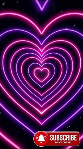 Neon Love Heart Tunnel💖Pink Purple Heart Background Screensaver Tunnel Graphics Love in Motion