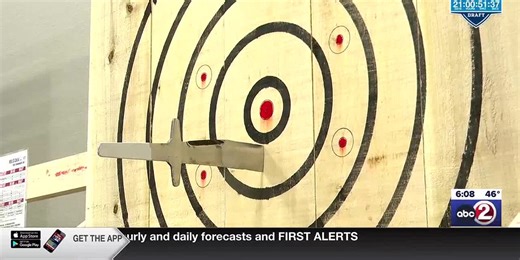 Competitors from across the world taking part in Axe and Knife Throwing Championships in Appleton