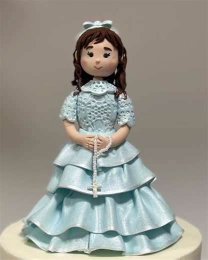 Custom Little Girl Cake Topper | Personalized Fondant or Gum Paste Figure Baptism | Communion, Birthday Cake Topper | Keepsake Figurine - Etsy