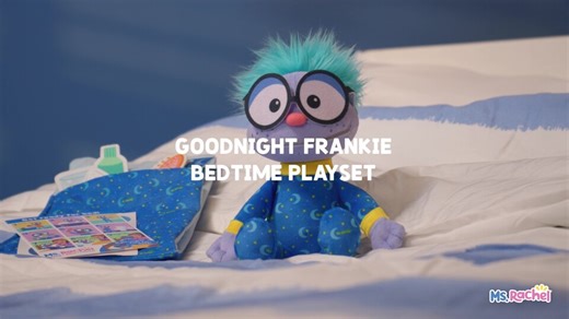 Ms. Rachel Goodnight Frankie Bedtime Playset, 11” Plush with Sleeping Bag & Accessories