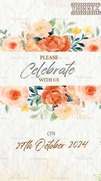 Ink Splash Floral Animated Housewarming Video Invite #housewarminginvitation