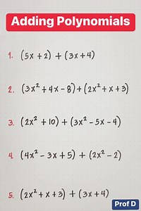 336K views · 23K reactions | How to add polynomials ‼️ #problemsolved | Prof D | Facebook