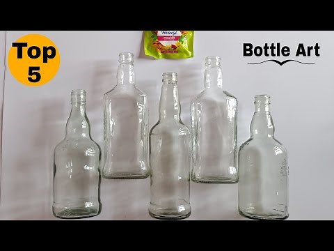 Glass Bottle Art | Top 5 Best Bottle Decoration Ideas | DIY Glass Bottles