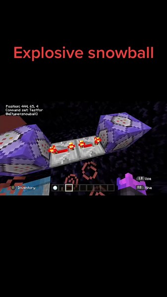 How to make explosive snowballs with #commandblock ❄️ 💥 Comment what I do next #minecraft #minecraftcommands #minecraftbedrock #explosive #cool